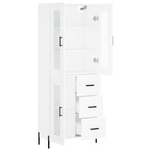 Skříň highboard bílá 69,5 x 34 x 180 cm kompozitní dřevo - obrázek 4