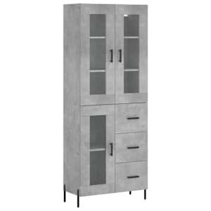 Skříň highboard betonově šedá 69,5x34x180 cm kompozitní dřevo - obrázek 2