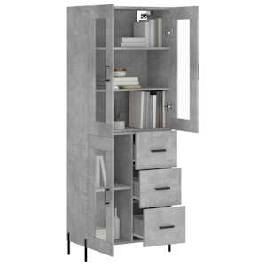 Skříň highboard betonově šedá 69,5x34x180 cm kompozitní dřevo - obrázek 3