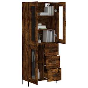 Skříň highboard kouřový dub 69,5 x 34 x 180 cm kompozitní dřevo - obrázek 3