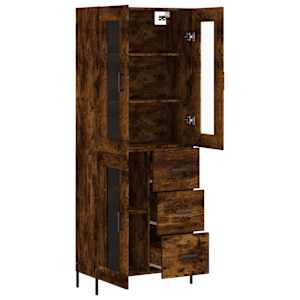 Skříň highboard kouřový dub 69,5 x 34 x 180 cm kompozitní dřevo - obrázek 4
