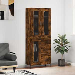 Skříň highboard kouřový dub 69,5 x 34 x 180 cm kompozitní dřevo