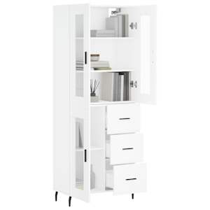 Skříň highboard bílá 69,5 x 34 x 180 cm kompozitní dřevo - obrázek 3