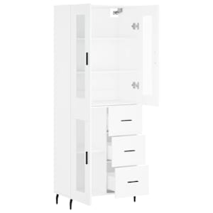 Skříň highboard bílá 69,5 x 34 x 180 cm kompozitní dřevo - obrázek 4