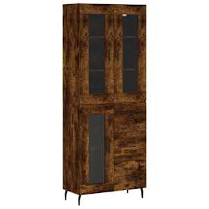 Skříň highboard kouřový dub 69,5 x 34 x 180 cm kompozitní dřevo - obrázek 2