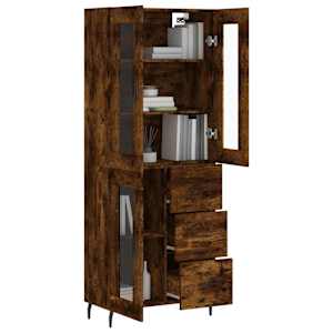 Skříň highboard kouřový dub 69,5 x 34 x 180 cm kompozitní dřevo - obrázek 3
