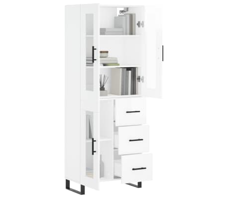 vidaXL Highboard Hochglanz-Weiß 69,5x34x180 cm Holzwerkstoff