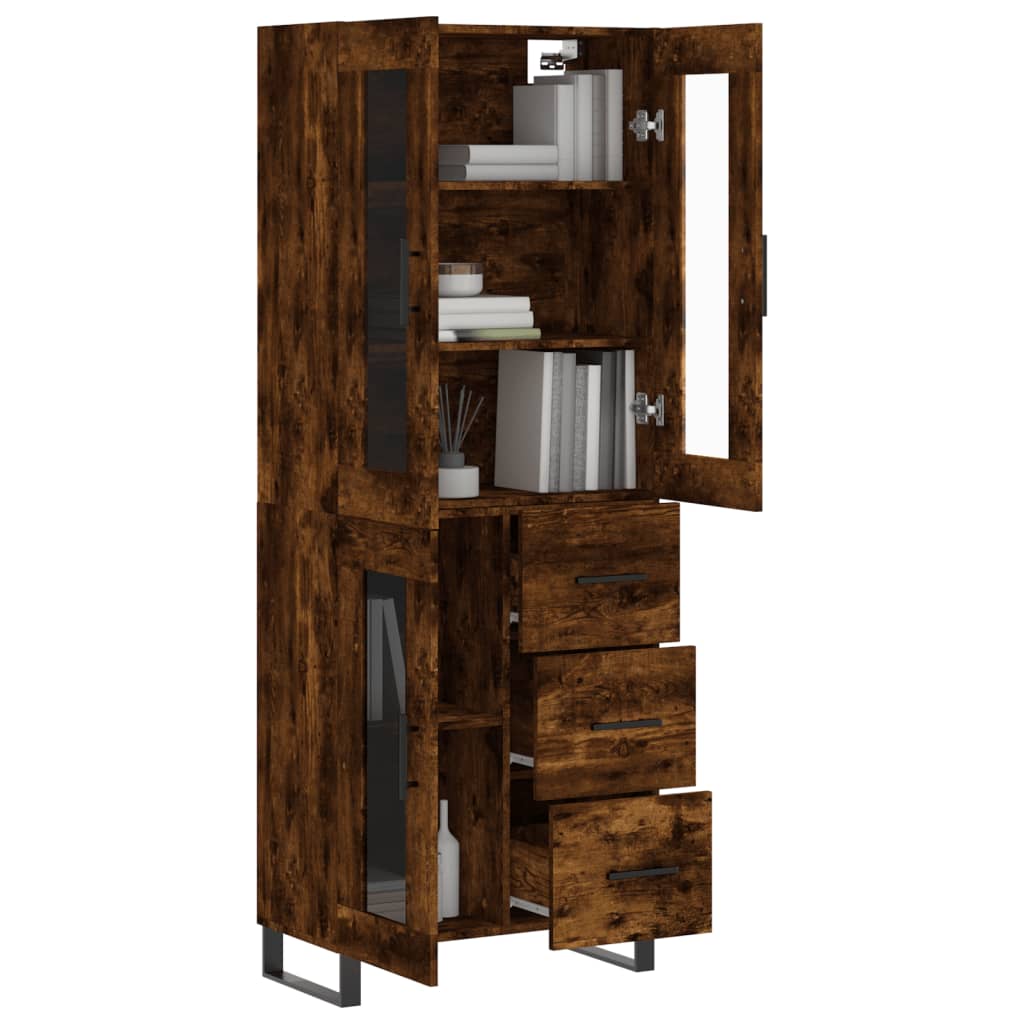 vidaXL Highboard Räuchereiche 69,5x34x180 cm Holzwerkstoff