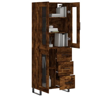 vidaXL Highboard Räuchereiche 69,5x34x180 cm Holzwerkstoff