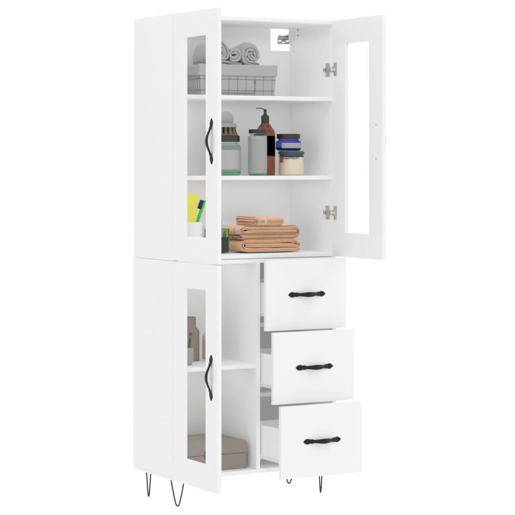 vidaXL Hoge kast 69,5x34x180 cm bewerkt hout wit
