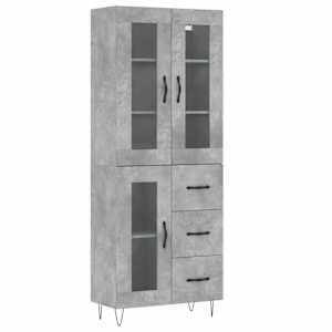 Skříň highboard betonově šedá 69,5x34x180 cm kompozitní dřevo - obrázek 2