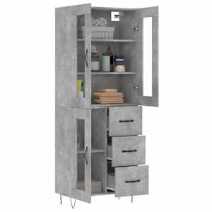 Skříň highboard betonově šedá 69,5x34x180 cm kompozitní dřevo - obrázek 3