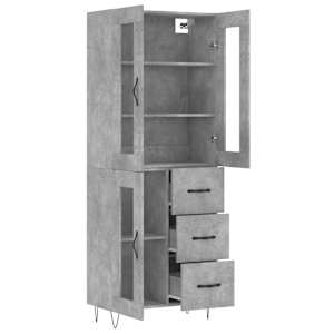 Skříň highboard betonově šedá 69,5x34x180 cm kompozitní dřevo - obrázek 4