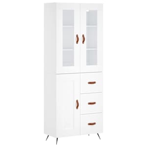 Skříň highboard bílá 69,5 x 34 x 180 cm kompozitní dřevo - obrázek 2