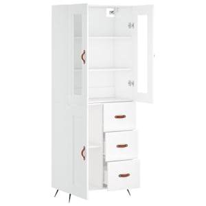 Skříň highboard bílá 69,5 x 34 x 180 cm kompozitní dřevo - obrázek 4