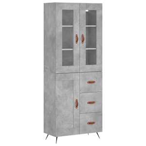 Skříň highboard betonově šedá 69,5x34x180 cm kompozitní dřevo - obrázek 2