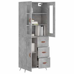 Skříň highboard betonově šedá 69,5x34x180 cm kompozitní dřevo - obrázek 3
