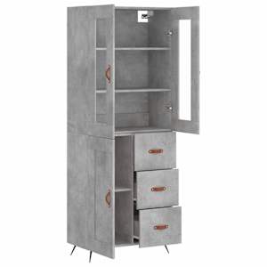 Skříň highboard betonově šedá 69,5x34x180 cm kompozitní dřevo - obrázek 4