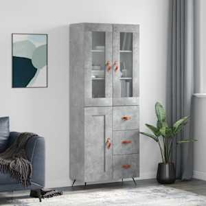Skříň highboard betonově šedá 69,5x34x180 cm kompozitní dřevo
