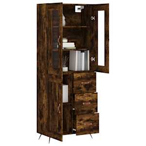 vidaXL k&otilde;rge kapp, suitsutatud tamm, 69,5 x 34 x 180 cm, tehispuit