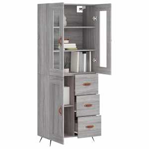 vidaXL Dulap &icirc;nalt, gri sonoma, 69,5x34x180 cm, lemn compozit