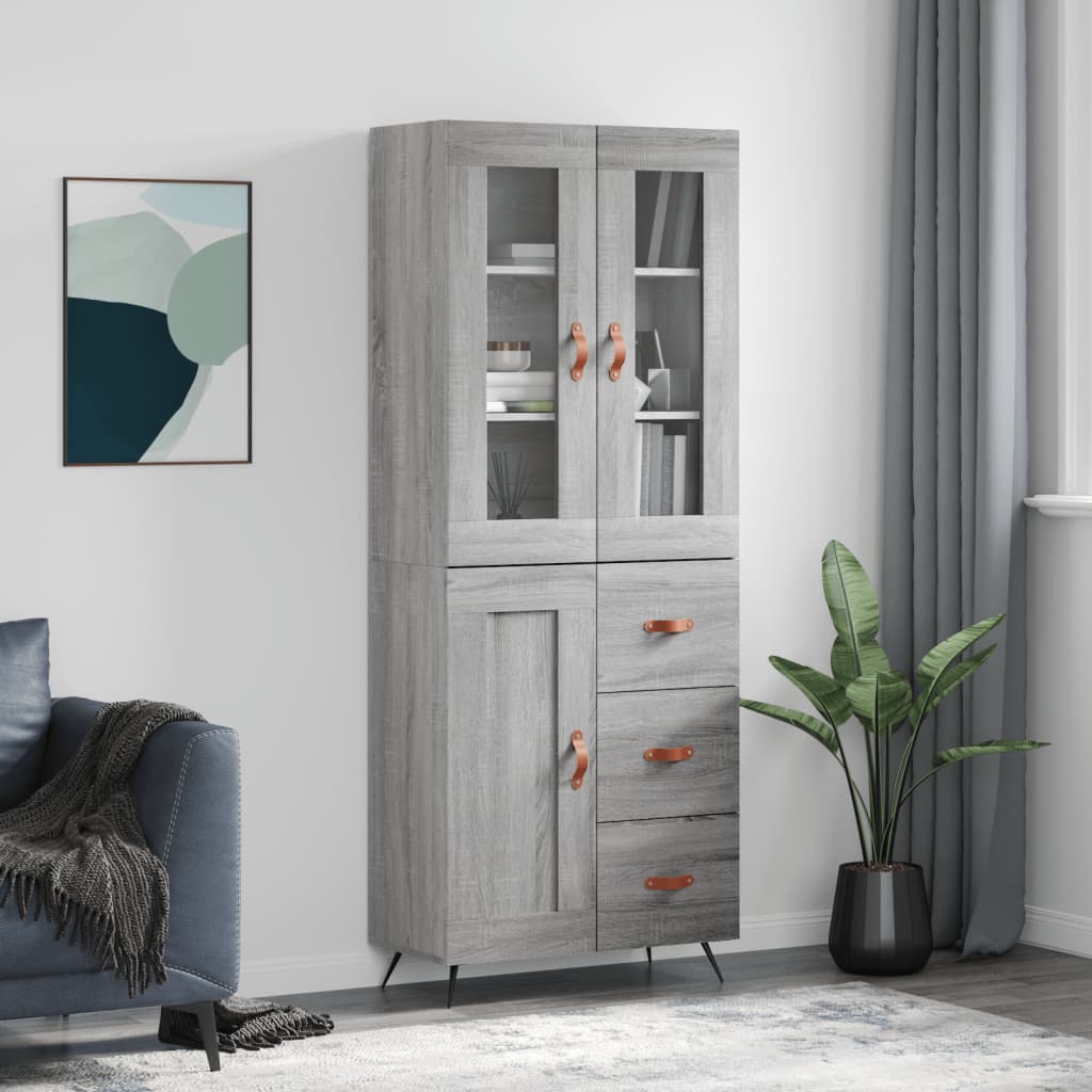 Skříň highboard šedá sonoma 69,5 x 34 x 180 cm kompozitní dřevo