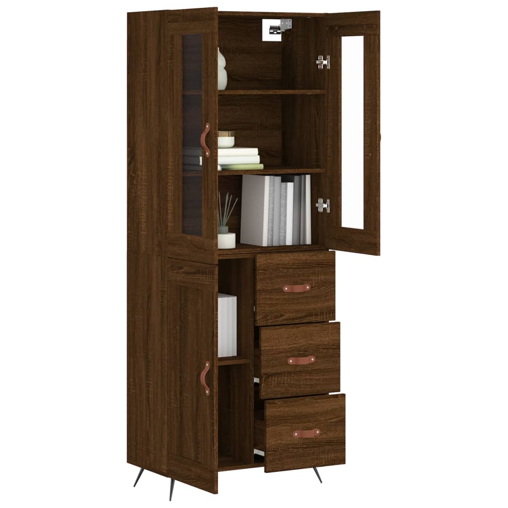 vidaXL Highboard Braun Eichen-Optik 69,5x34x180 cm Holzwerkstoff