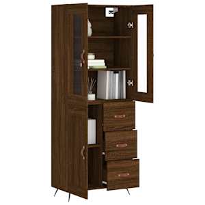 vidaXL Ντουλάπι Καφέ Δρυς 69,5 x 34 x 180 εκ. από Επεξεργασμένο Ξύλο