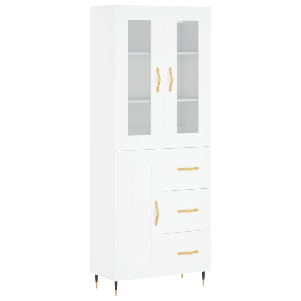 vidaXL Skříň highboard bílá 69,5 x 34 x 180 cm kompozitní dřevo