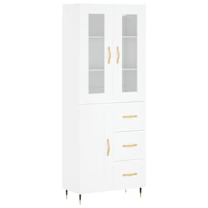 Skříň highboard bílá 69,5 x 34 x 180 cm kompozitní dřevo - obrázek 2