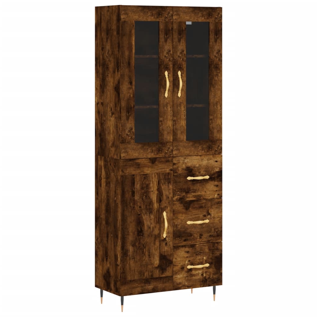 vidaXL Skříň highboard kouřový dub 69,5 x 34 x 180 cm kompozitní dřevo