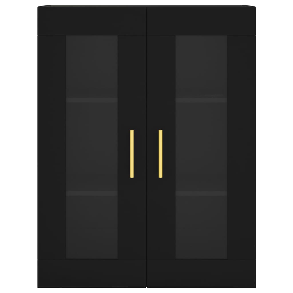 Dulap înalt, negru, 69,5x34x180 cm, lemn compozit