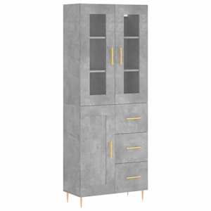 Skříň highboard betonově šedá 69,5x34x180 cm kompozitní dřevo - obrázek 2
