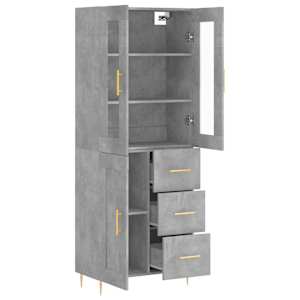 Skříň highboard betonově šedá 69,5x34x180 cm kompozitní dřevo - obrázek 4
