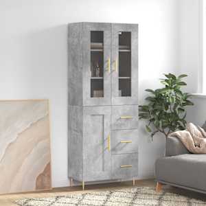 Skříň highboard betonově šedá 69,5x34x180 cm kompozitní dřevo - obrázek 1