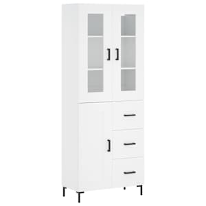 Skříň highboard bílá 69,5 x 34 x 180 cm kompozitní dřevo - obrázek 2