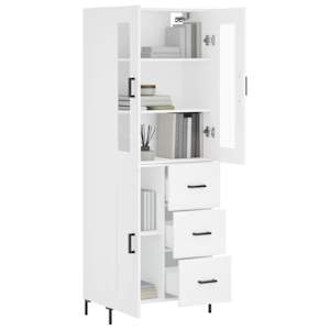 Skříň highboard bílá 69,5 x 34 x 180 cm kompozitní dřevo - obrázek 3