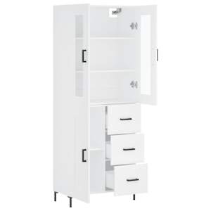 Skříň highboard bílá 69,5 x 34 x 180 cm kompozitní dřevo - obrázek 4