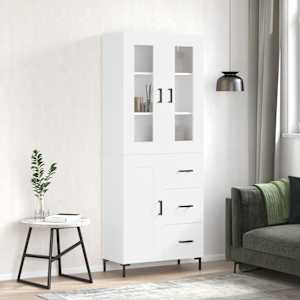 Skříň highboard bílá 69,5 x 34 x 180 cm kompozitní dřevo - obrázek 1