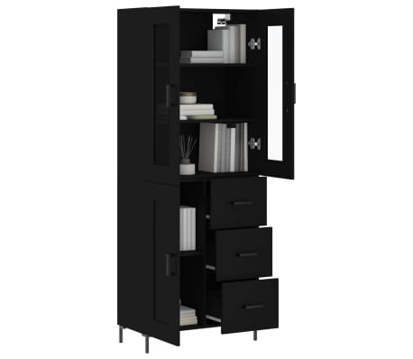 vidaXL Highboard Black 69.5x34x180 cm Engineered Wood