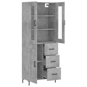 Skříň highboard betonově šedá 69,5x34x180 cm kompozitní dřevo - obrázek 4