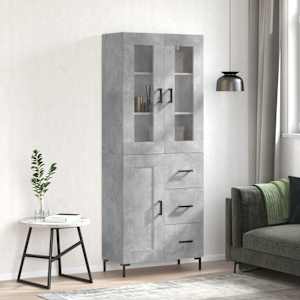 Skříň highboard betonově šedá 69,5x34x180 cm kompozitní dřevo - obrázek 1