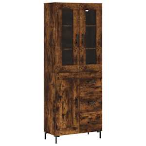 Skříň highboard kouřový dub 69,5 x 34 x 180 cm kompozitní dřevo - obrázek 2