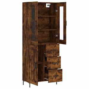Skříň highboard kouřový dub 69,5 x 34 x 180 cm kompozitní dřevo - obrázek 4