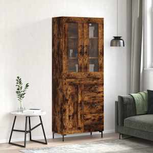 Skříň highboard kouřový dub 69,5 x 34 x 180 cm kompozitní dřevo - obrázek 1
