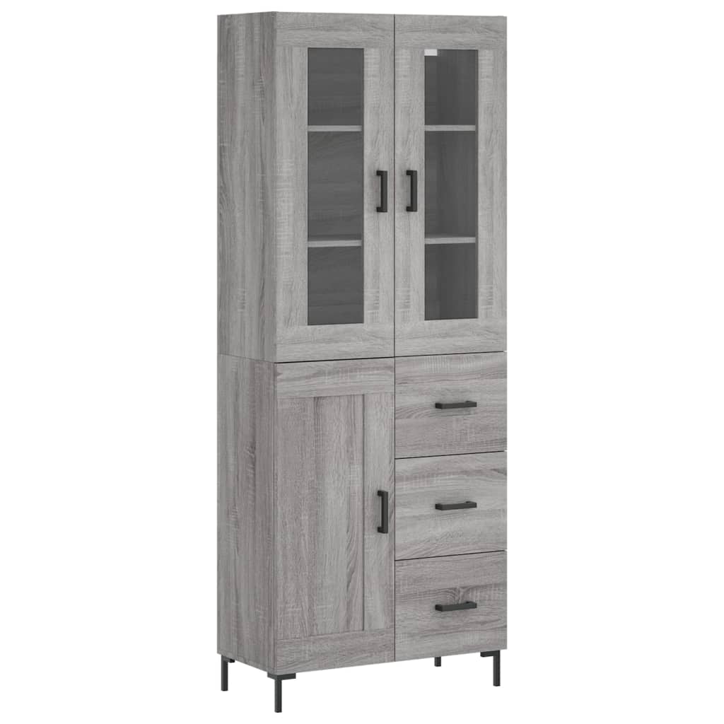 vidaXL Skříň highboard šedá sonoma 69,5 x 34 x 180 cm kompozitní dřevo