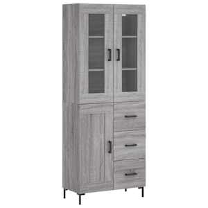 Skříň highboard šedá sonoma 69,5 x 34 x 180 cm kompozitní dřevo - obrázek 2