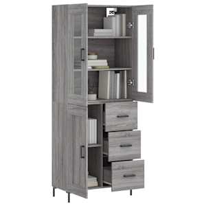Skříň highboard šedá sonoma 69,5 x 34 x 180 cm kompozitní dřevo - obrázek 3