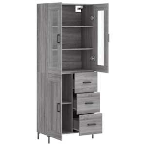 Skříň highboard šedá sonoma 69,5 x 34 x 180 cm kompozitní dřevo - obrázek 4