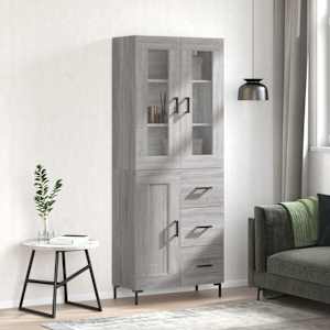 Skříň highboard šedá sonoma 69,5 x 34 x 180 cm kompozitní dřevo - obrázek 1